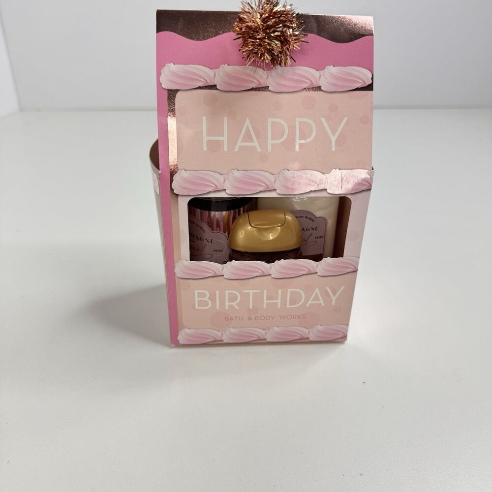 Bath & Body Works CHAMPAGNE TOAST Travel Mini Gift Set 3 pc Happy Bday(NewInBox)